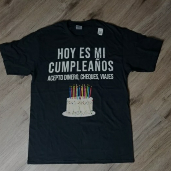 Port and Company Other - Birthday Shirt Spanish Hoy Es Mi Cumpleaños Medium Black